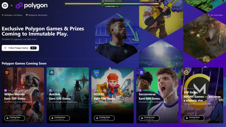 Immutable launches Gaming on Polygon hub promoting Wilder World, Voxies and Soccerverse