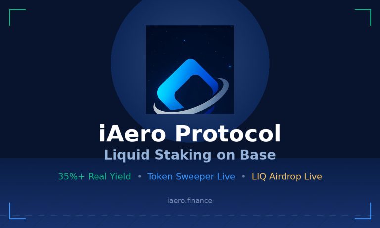 iAero Protocol Launches Token Sweeper, Distributes 5% of LIQ Supply to Stakers