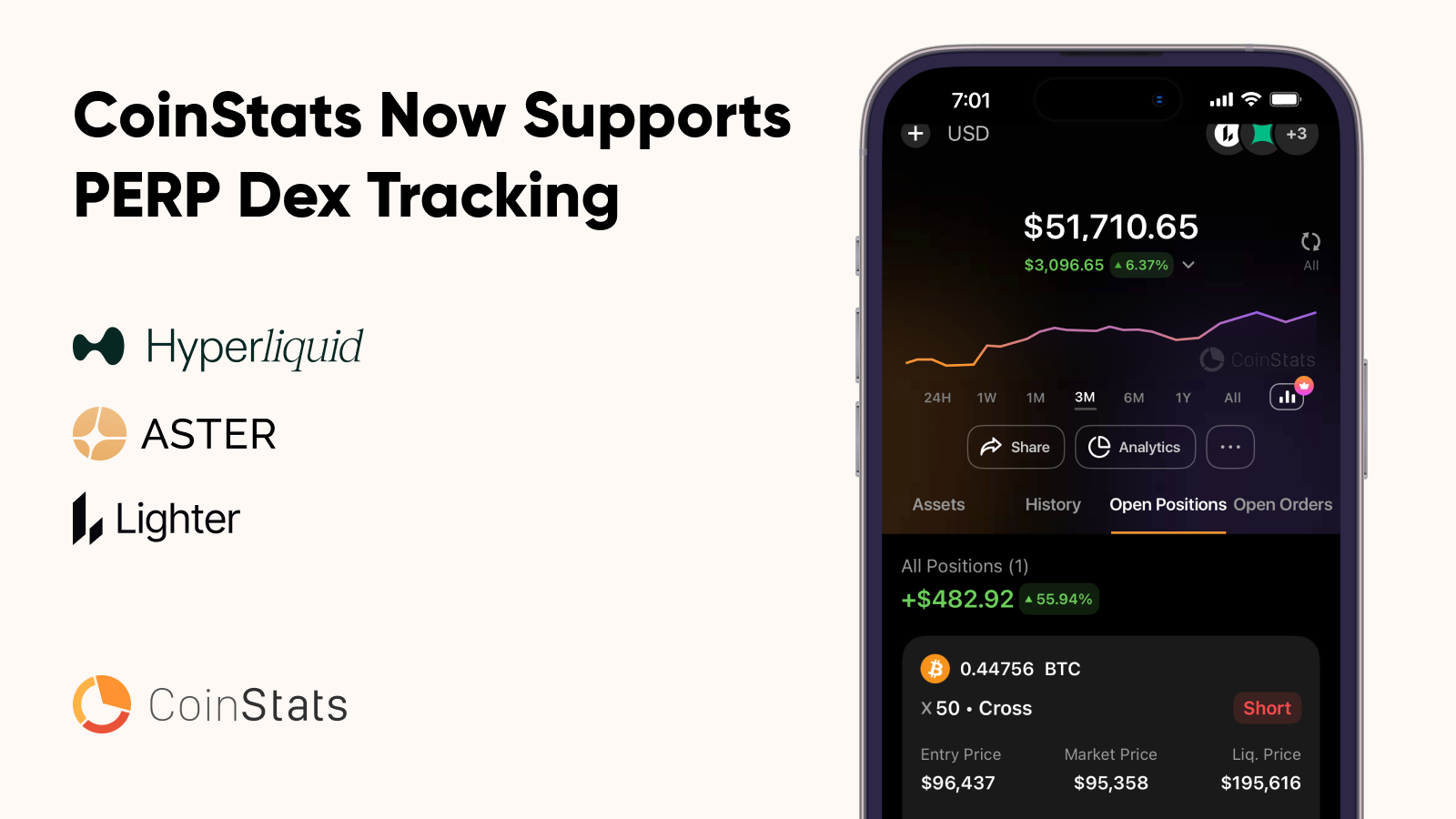 CoinStats Expands Perpetual DEX Tracking with Aster, Hyperliquid, and Lighter Integrations