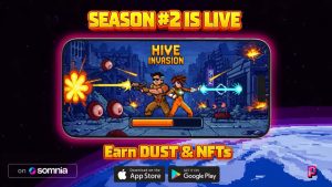 • Season 2 of Hive Invasion is now live with full mobile access on iOS and Android.• Players can complete missions, rank on the leaderboard, and earn DUST and NFT rewards.• The event lasts 7 days with performance based rewards.