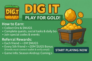 dig it gold game The much-anticipated Season 2 of Dig It Gold Game is now underway, promising players an enhanced mining experience and the opportunity to earn more NUGS — the game's primary currency. Developed by Flashy Fun, this game allows users to enjoy an engaging play-to-earn model directly through Telegram, thus eliminating complex wallet setups or additional downloads.
