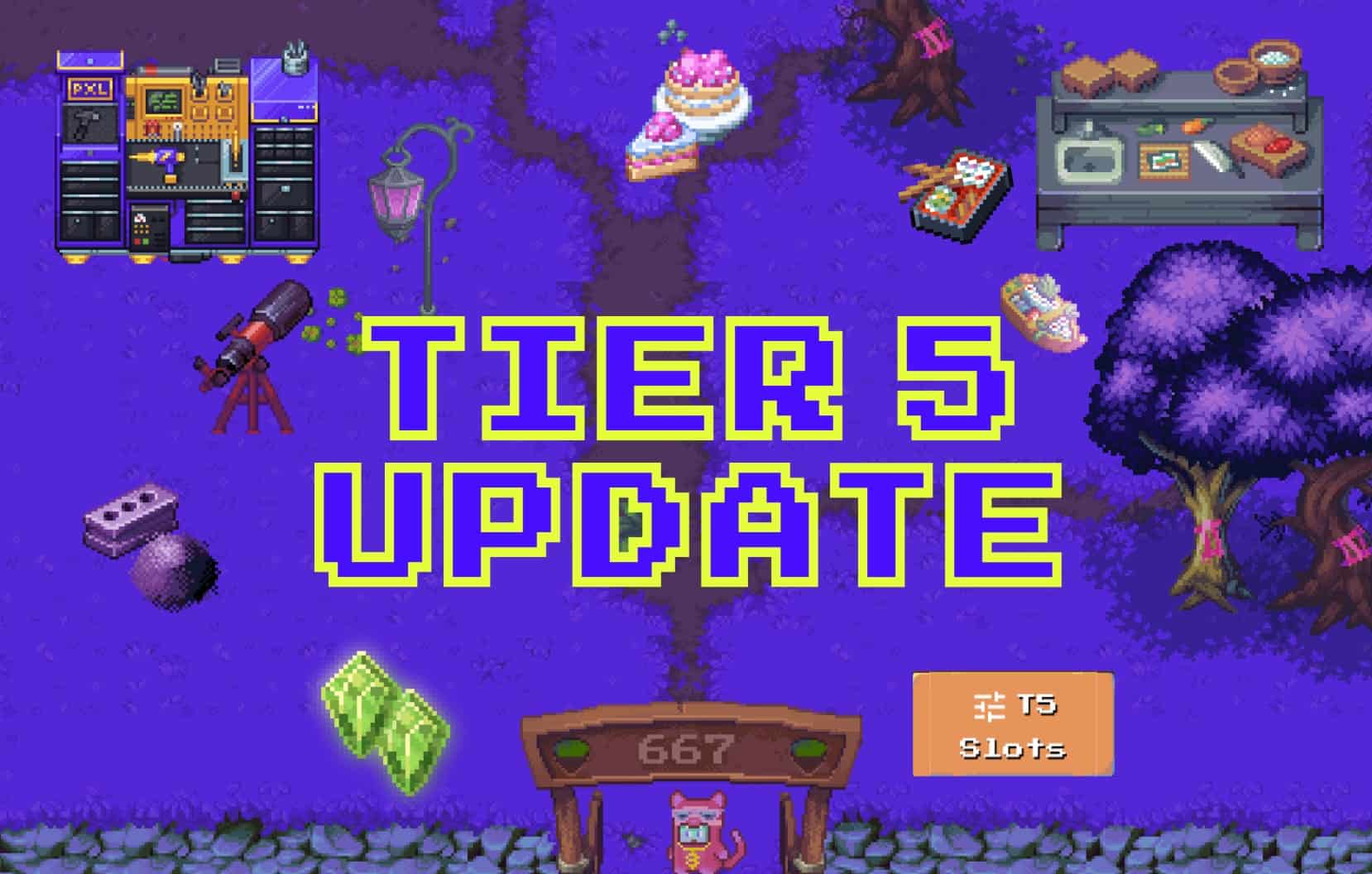 Pixels Unveils Tier 5 Update: NFT Land Slot Deeds And Deconstructor Overhaul - EGamers.io - P2E NFT Games Portal