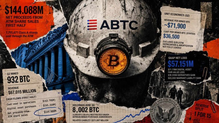 american bitcoins 8002 btc stack comes with strings attached 3090 coins pledged to bitmain American Bitcoin closed out June carrying 8,002 BTC on its books. About 38.6% of that stack — 3,090 coins — is classified as restricted under miner-purchase agreements struck with Bitmain, offset by a recorded liability of $371.687 million.