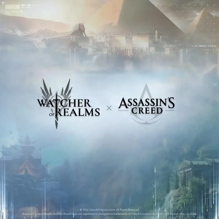 Promotional crossover artwork featuring Watcher of Realms and Assassin