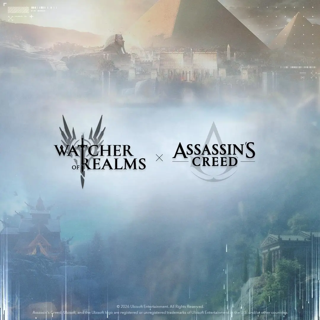 Promotional crossover artwork featuring Watcher of Realms and Assassin