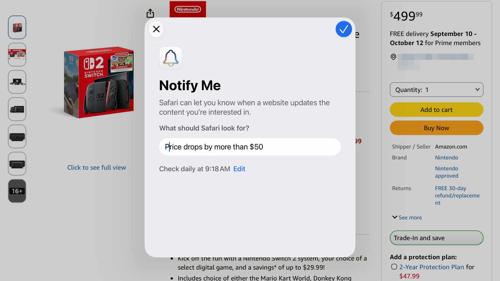 safaris notify me quietly tracks price drops across iphone ipad and mac heres how to turn it on iOS 27's most practical addition isn't a marquee feature at all. It's a modest button tucked behind the three horizontal lines at the left edge of Safari's address bar, and its job is to keep an eye on a webpage for you until something there changes.
