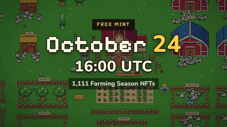 farming season to open free 1111 piece holder nft mint on oct 24 In Brief: