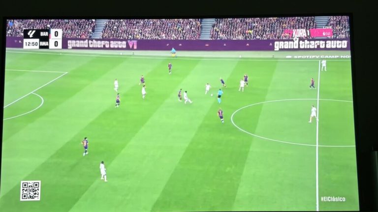 gta 6 el clasico camp nou ads Saturday's El Clasico gave Kylian Mbappé two goals. Viewers got something else too: the GTA 6 logo, which kept turning up on the pitchside boards all match.